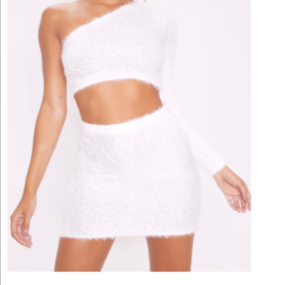 Fuzzy One Shoulder 2PC SET